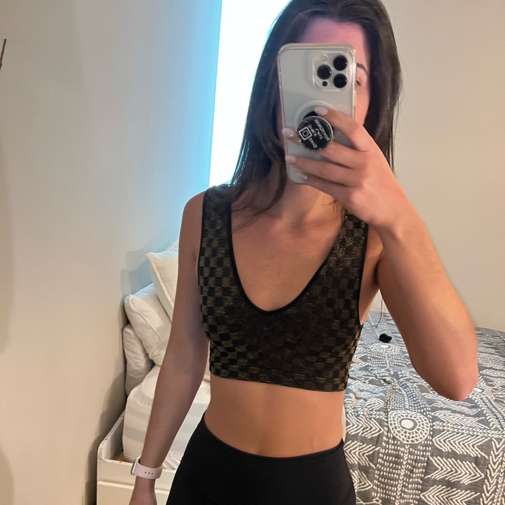 Free people gold and black bralette